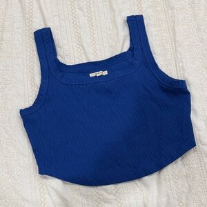 Madewell Royal Blue Ribbed Crop Top